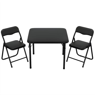 3-delige tafel- en stoelenset - Voor kinderdagverblijf en klaslokalen - Activiteitentafel en stoelen om te eten en te spelen - Hout / Kleurrijk - zwart