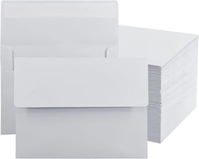 Dailygoods - VANRA 150 Stuks A2 Uitnodigingsenveloppen voor 4,25x5,5 Wenskaarten Zelfklevende A2 Witte Enveloppen Bulk Gummed Flap voor Bruiloftuitnodigingen