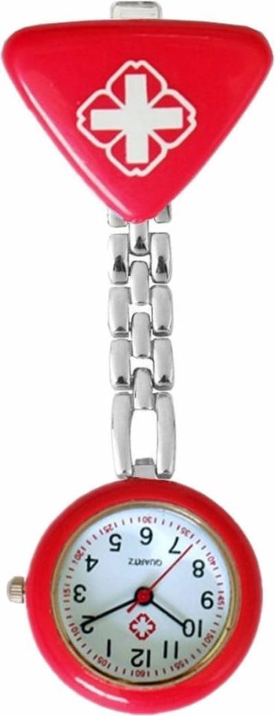 Fako - Verpleegstershorloge - Zusterhorloge - Verpleegster Horloge - Driehoek - Rood