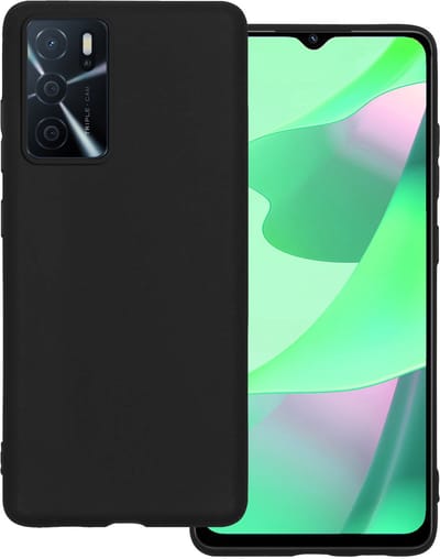 Hoesje Geschikt voor OPPO A16s - Sterk & Shockproof - Hoes Cover - Siliconen Case - Zwart