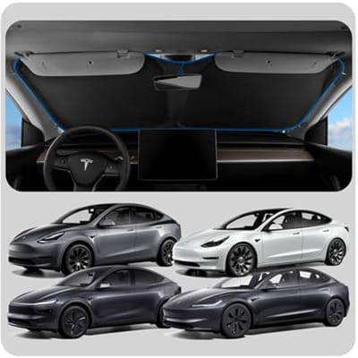Spigen Zonnescherm voor Tesla Model Y Juniper (2025) en Tesla Model 3 Highland (2025/2024) Glazen Dak, UV-Bescherming, Opvouwbaar, met Draagtas, TO260