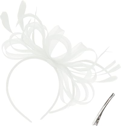 Elegante Fascinator Clip en Hoofdband met Veertjes en Gaas voor Bruiloft, Competitie en Theekransje