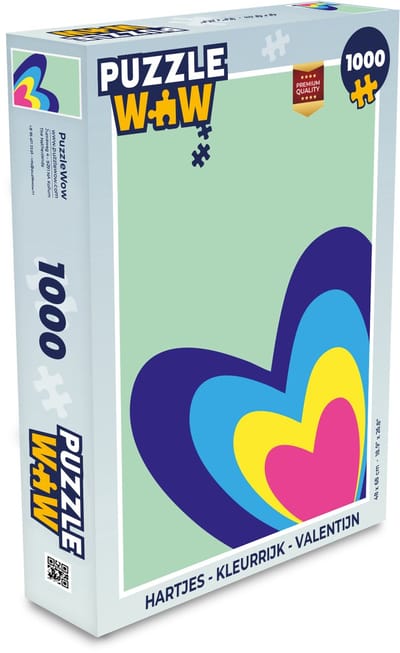 Puzzel Hartjes - Kleurrijk - Valentijn - Legpuzzel - Puzzel 1000 stukjes volwassenen