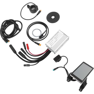 Kit de Conversion de Trottinette Électrique Résistant à l'Eau Contrôleur 15A Panneau d'Affichage LCD Capteur d'Assistance au Pédalage Accélérateur au Pouce 1 gray
