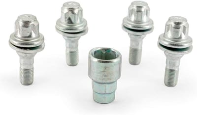 Wielslotenset - Slotbouten - Wielen Beveiligen - Stevig Staal - M12x1.25x36mm - Zilver