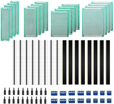 PCB Board Kits - 68 stuks - Prototypekaarten - Mannelijk Vrouwelijk 40-pins Koplijst - 2P/3P Schroefterminal - Nylon Zuil - Elektronica Prototype Set