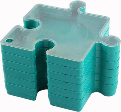Puzzel Sorteerbakjes – Inclusief Deksel - 6-delig – tot 1500 stukjes – Turquoise – Puzzel Accessoires – Stapelbaar – Puzzel Bakjes – Puzzel