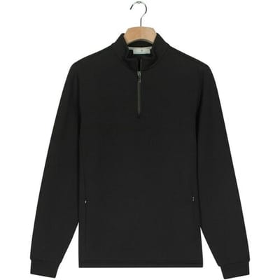 Thomas Maine Trui Uni Color Sweat Half Zip Zwart / male