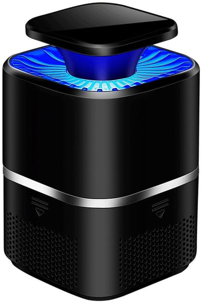 Muggenlamp - Muggenverdelger - Muggenlamp binnen - Lichtaantrekkende muggenvanger - Mini insectenverdelger - UV-licht muggenlokker - Met opvangbak - Geschikt voor gebruik binnenshuis om muggen en motten te doden - 11*11*17 cm - Zwart