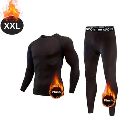 Bovista Thermokleding Heren - Thermobroek - Thermoset - Thermolegging - Winter - Thermoshirt - Zwart - XXL