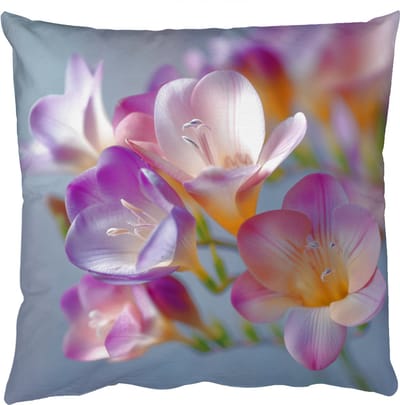 Sierkussens - Kussentjes Woonkamer - 50x50 cm - Bloemen - Paars - Overloop - Meeldraden