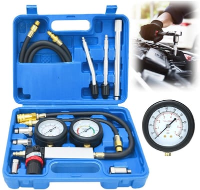 Compressietesterset voor Cilinderlektests - Druk- en Lekkentest met Verlengstuk (0-7 bar, 0-100 psi)