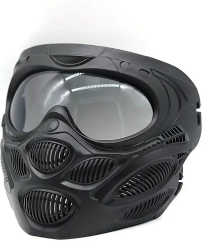 Bovista Airsoft Masker - Paintball - Mask - Tactical Helmet - Helm - Zwart - Donker Visier
