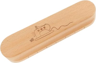 Strijkblok Hout - Naaiaccessoire Klepel - Quilten Strijken - Afgeronde Zijkanten - 24 cm Lengte - Natuurlijk