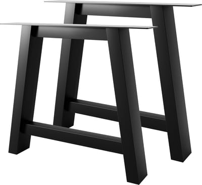 MetaloPro Tafelpoten Thusia Lite Extreme A - 2x Zwarte Metalen Tafelpoten In Trapeziumvorm In A-Stijl Voor Tafels In Moderne Interieurs