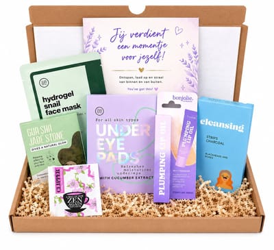 Glow & Relax Box - Luxe Selfcare Brievenbuscadeau voor Vrouwen - Wellness Cadeaupakket met Skincare & Relax Essentials