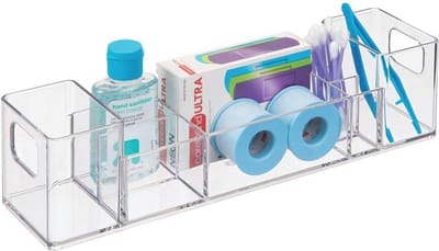 Badkamer Organizer met 8 Compartimenten - Transparante Opbergdoos voor Cosmetica, Medicijnen en Crèmes