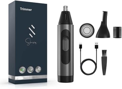 Shasim Elektrisch Oplaadbare 3 in 1 Neus/ oor, baard en wenkbrauwtrimmer mannen - Zwart