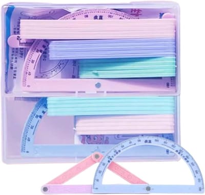 Geometrieset - Wiskundige liniaal - Tekenen op school - Met magneetband - 15 stuks - Uniek