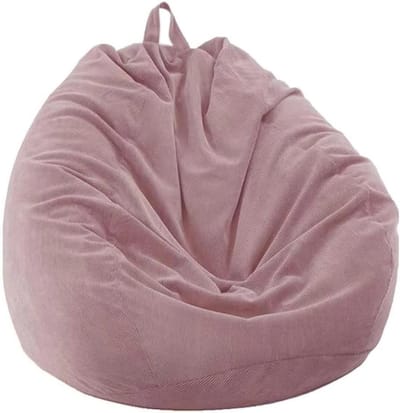 Zachte Corduroy Zitzak voor Kinderen 70 x 80 cm - Leuke Roze Zitzakhoes voor Binnen en Buiten, Ideaal voor de Woonkamer en Speelkamer