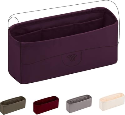 Silk Bag Organiser Insert voor Handtassen - Luxe Tas Organizer en Purse Shaper in Bordeaux, Medium 25 - Perfect voor Classic Flap Handbags en Meer