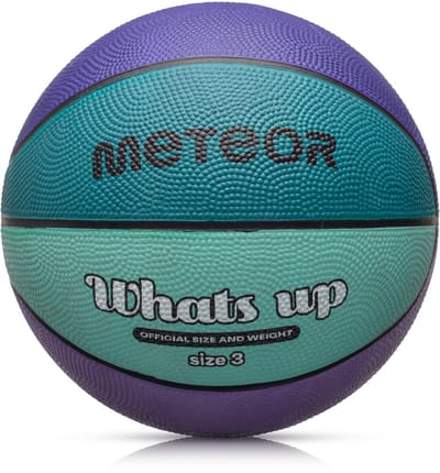 Meteor - Basketbal What's up - Maat 3 - Paars/Turquoise - Antislip - Rubber - Voor binnen en buiten