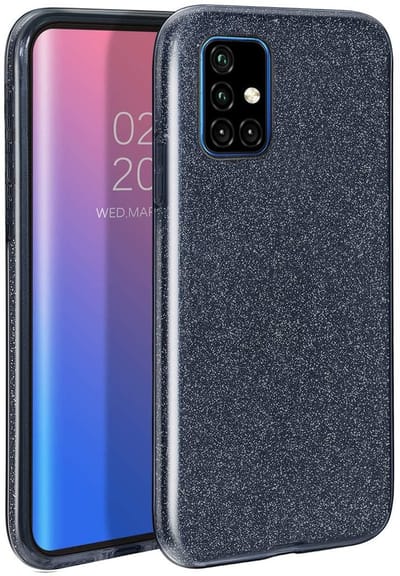 Hoesje Geschikt Voor Samsung Galaxy A71 Glitter TPU Back Hoesje - Zwart