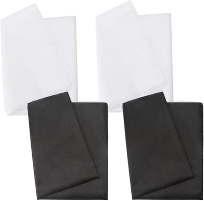 Strijkvlies 4 meter - 100 x 100 cm zwart wit lichtgewicht opstrijkbare inlegstof voor kleding en handwerk