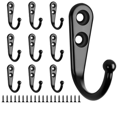 carmdering - Kapstokhaak - Kapstokhaken - Kledinghaak - Ophanghaken - Sleutelhaak - Wandhaak - Handdoekhaakjes - Zinklegering - Haakjes - Wandmontage Deur Hanger - Muurhaken - Kapstokhaken - Keukenhaken -10 Stuks