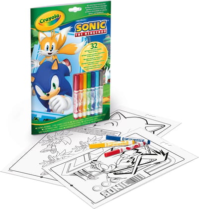 Crayola - Kleurboek - Sonic - 32 Kleurplaten En 7 Mini Uitwasbare Viltstiften