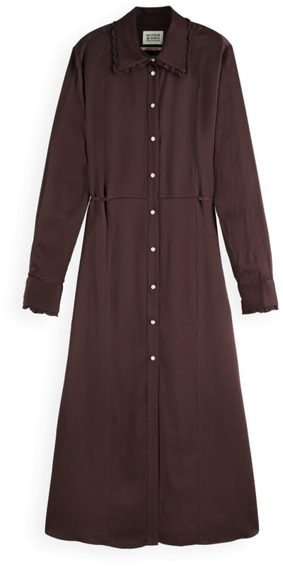 Scotch & Soda Tied Ruffles Midi-jurk Met Lange Mouwen Paars 36 Vrouw