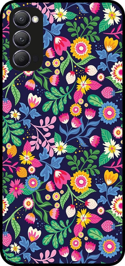 Smartphonica Telefoonhoesje Geschikt voor Oppo Reno4 5G met bloemen opdruk - TPU backcover case flower design geschikt voor Oppo Reno4 5G
