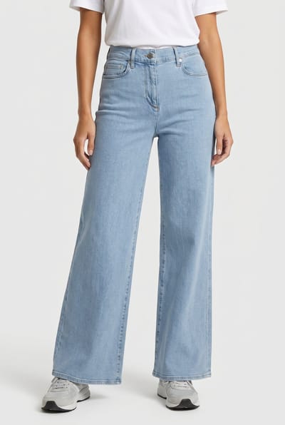 Reiss Wide Leg Jean Pale Blue Size: W30 | Wide-Leg & Flared Pants Outlet | Dames | Blauw