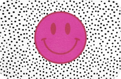 Badmat 60x40 cm - Antislip - Smiley - Roze - Stippen - Badmatten voor badkamer - Badkamermat - Douchemat - Badkamer mat