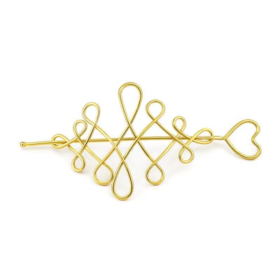 Goudkleurige haarspeld chinese knoop met hairpin stick met hart
