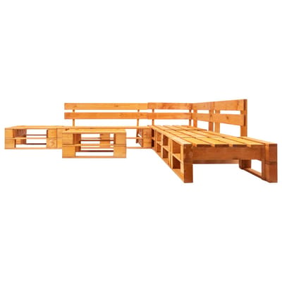 vidaXL - 6-delige - Loungeset - pallet - hout - honingbruin