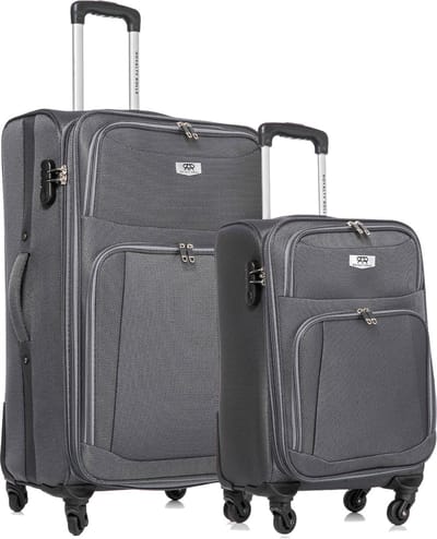Royalty Rolls Dubai Abudabi - 2 delige Stoffen Kofferset - Expandable - Grijs
