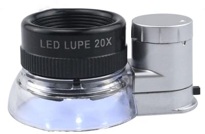 Cosensi - Pocket Size Vergrootglas - 20X Verstelbare Zoom - Draagbaar en Verlicht - Zwart - Ideaal voor Detailwerk - Perfect voor Knutselen en Insp...