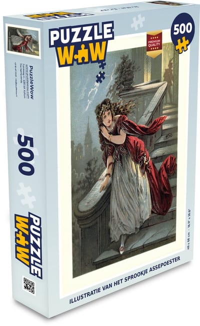 Puzzel Illustratie van een dame die een trap afrent - Legpuzzel - Puzzel 500 stukjes