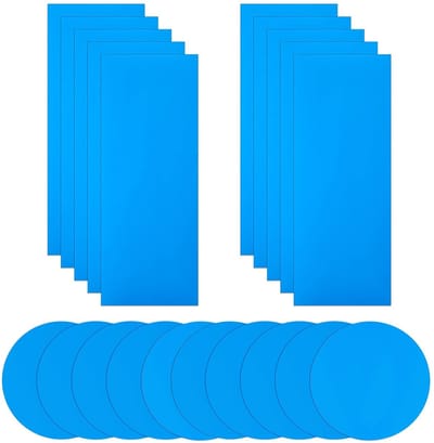 Thijox - Zelfklevende Reparatiepleisters voor Zwembaden en Opblaasbare Boten, 10 Stuks, PVC Onderwater Reparatiepatches, Blauw, 10x25,5 cm