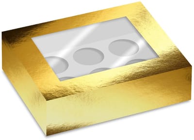 Simply Making Cupcake Box Venster Goud Metallic 6 pk/2