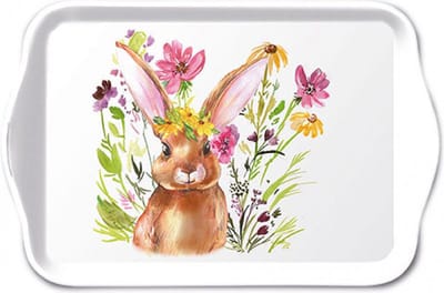 Tray melamine 13x21 cm Girl bunny