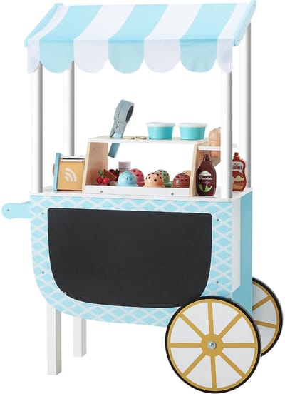 Teamson Kids Mijn Kleine Helper - IJscokar Rollenspelset met Accessoires Blauw/Wit