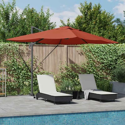vidaXL Parasol 352 x 251 x 265 cm Polyester en Aluminium Terracotta