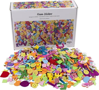Creativ Company Foam Stickers Geometrische Vormen, Letters en Cijfers Zelfklevend 2460 stuks