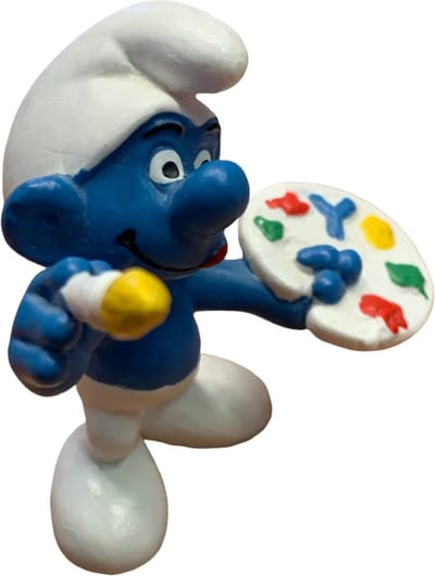 Schildersmurf met pallet - Schildert - Schleich speelfiguur - 6 cm - De Smurfen