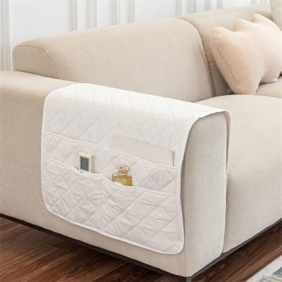 Effen Kleur Zak Sofa Armleuning Hoes Stofdicht Sofa Zij Slipcover Antislip Anti-kat Krab Armleuning Opbergtas voor Woondecoratie 1PC 50x90cm
