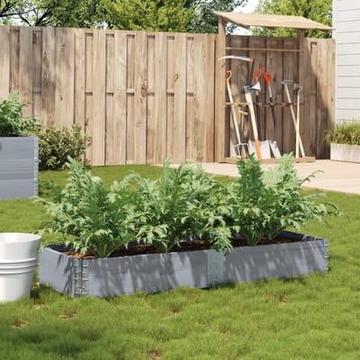 vidaXL - Plantenbak - 150x50 - cm - massief - grenenhout - grijs