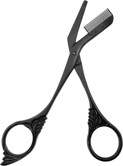Professionele Oogbrauwtrimmer van RVS | Oogbrauwvormer | Scharen met Kam voor Nauwkeurige Oogbrauwverzorging voor Mannen en Vrouwen