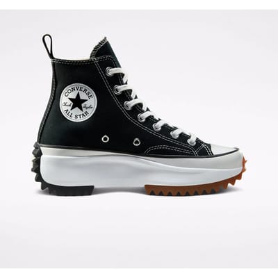 Baskets Converse Run Star Hi Noires Unisexe Blanc Gomme 166800C 40.5